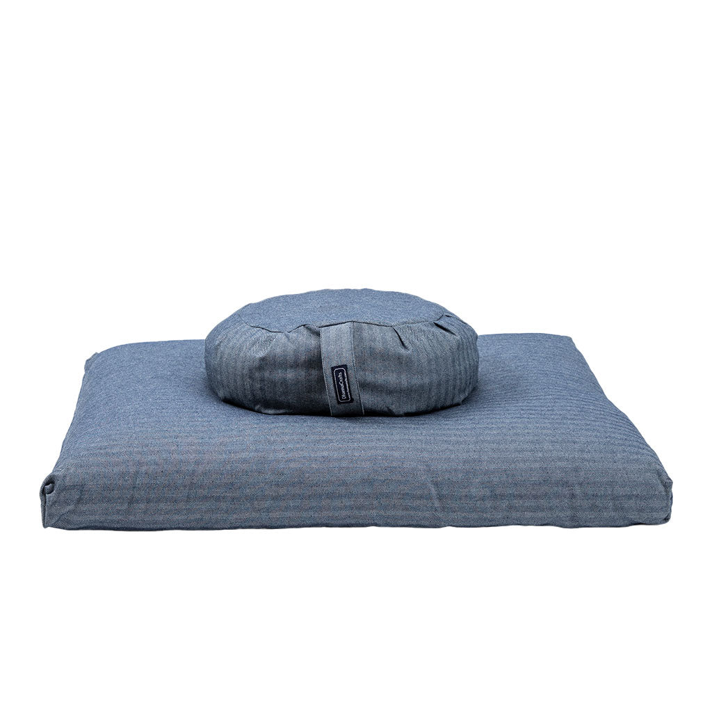 Hunnidspace Meditation Zafu Cushion Set | Buckwheat Hull & Memory Foam Support For Yoga & Sitting - Velvet Cover, Brown