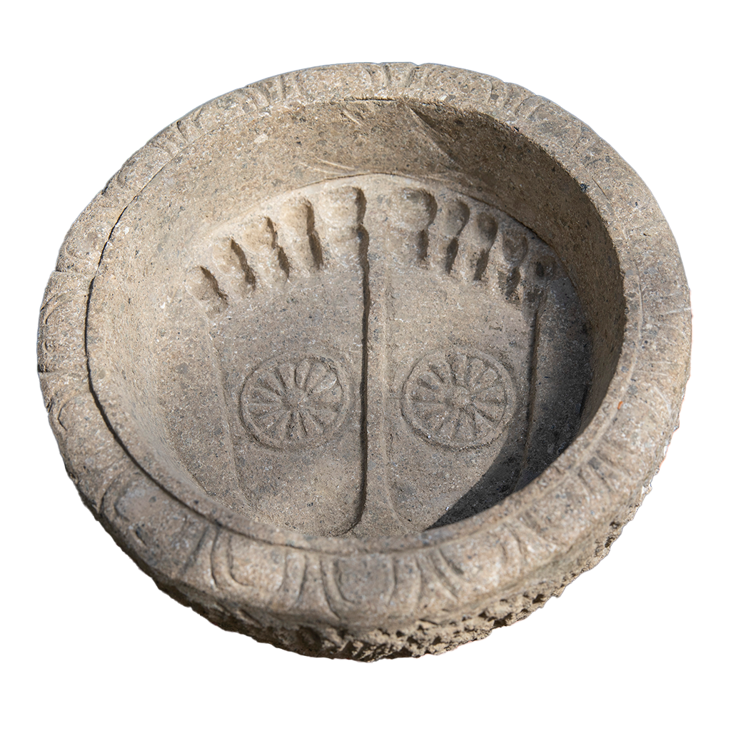 Lotus and Buddha Feet Birdbath