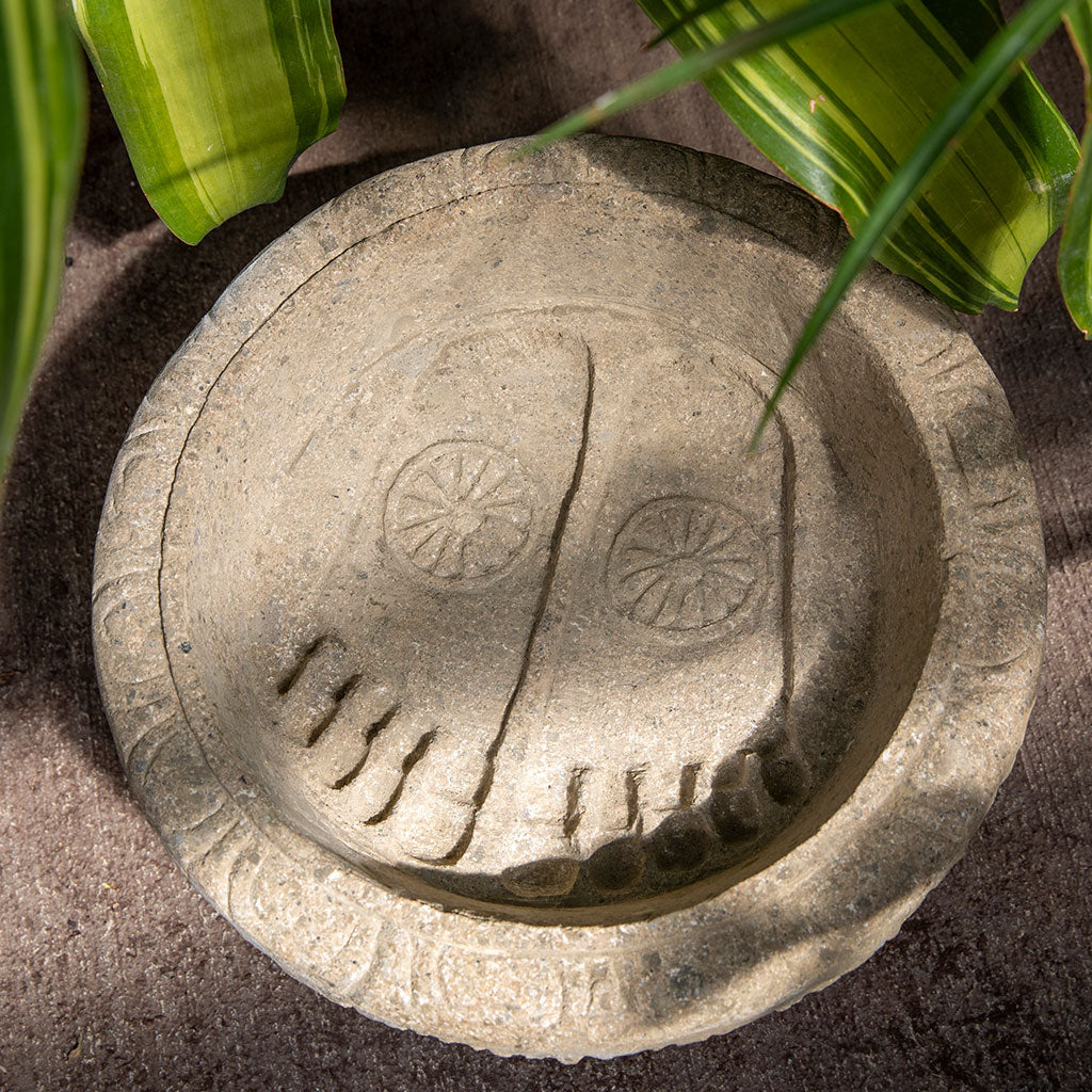 Lotus and Buddha Feet Birdbath