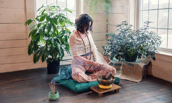 Lotus Flower Zafu Meditation Cushion - Barefoot Yoga Co.