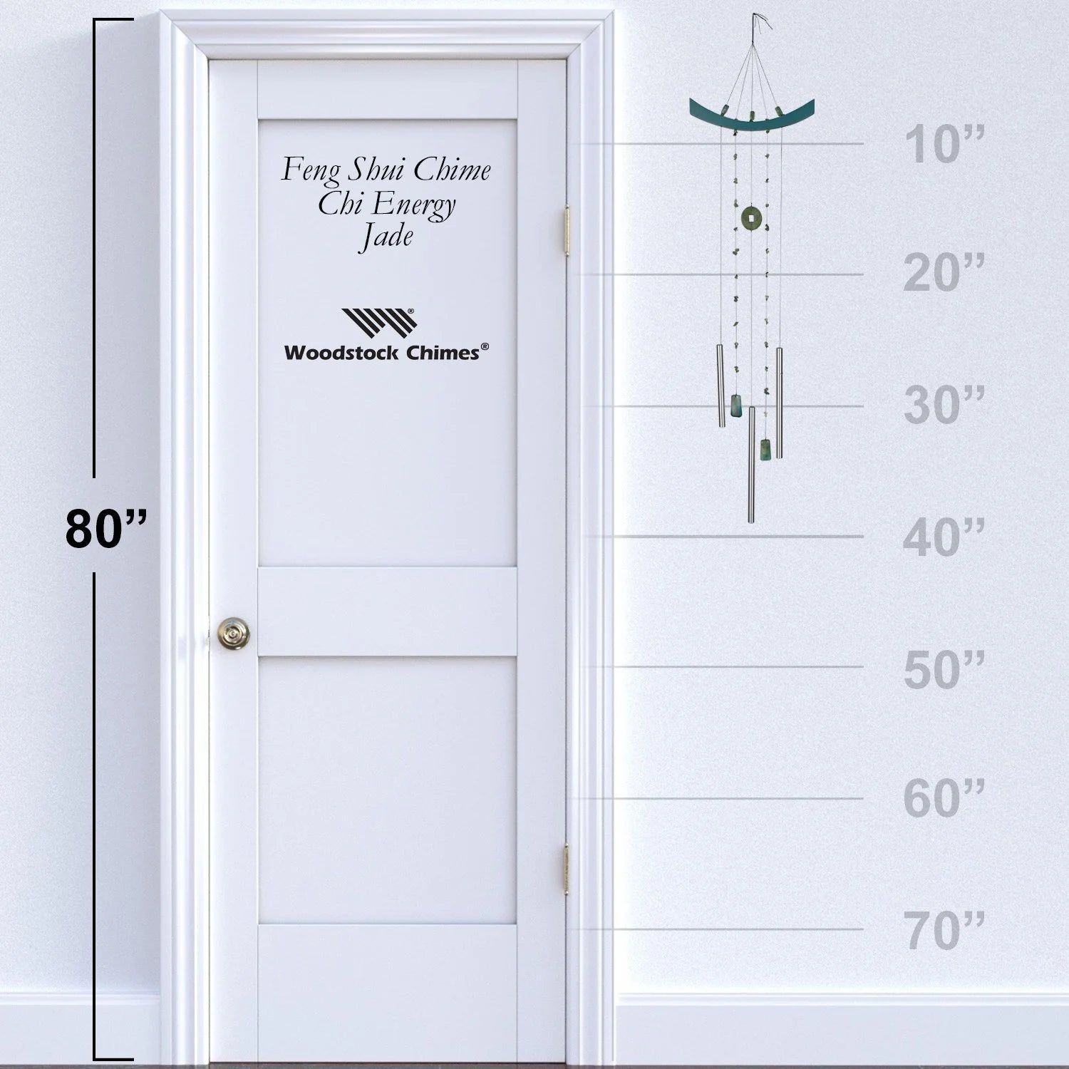 Wind chime size chart.