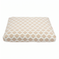 Rectangular zabuton with beige and white wavy pattern on a white background