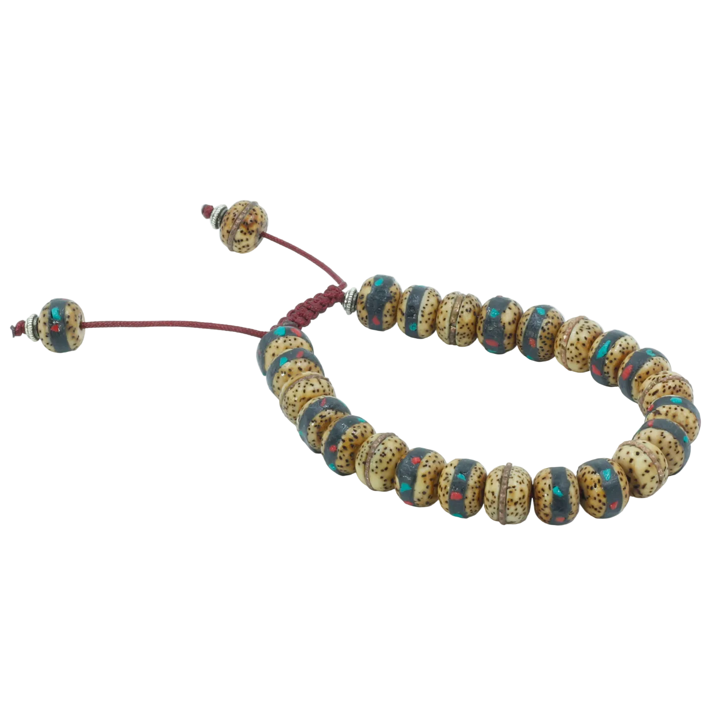 Bracelet with beaded design on a white background