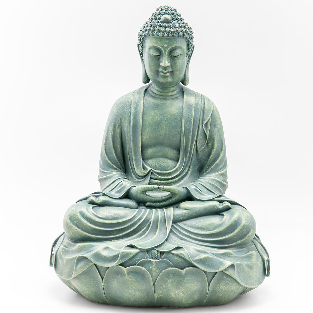 Buddha on Lotus Throne Statue, Green