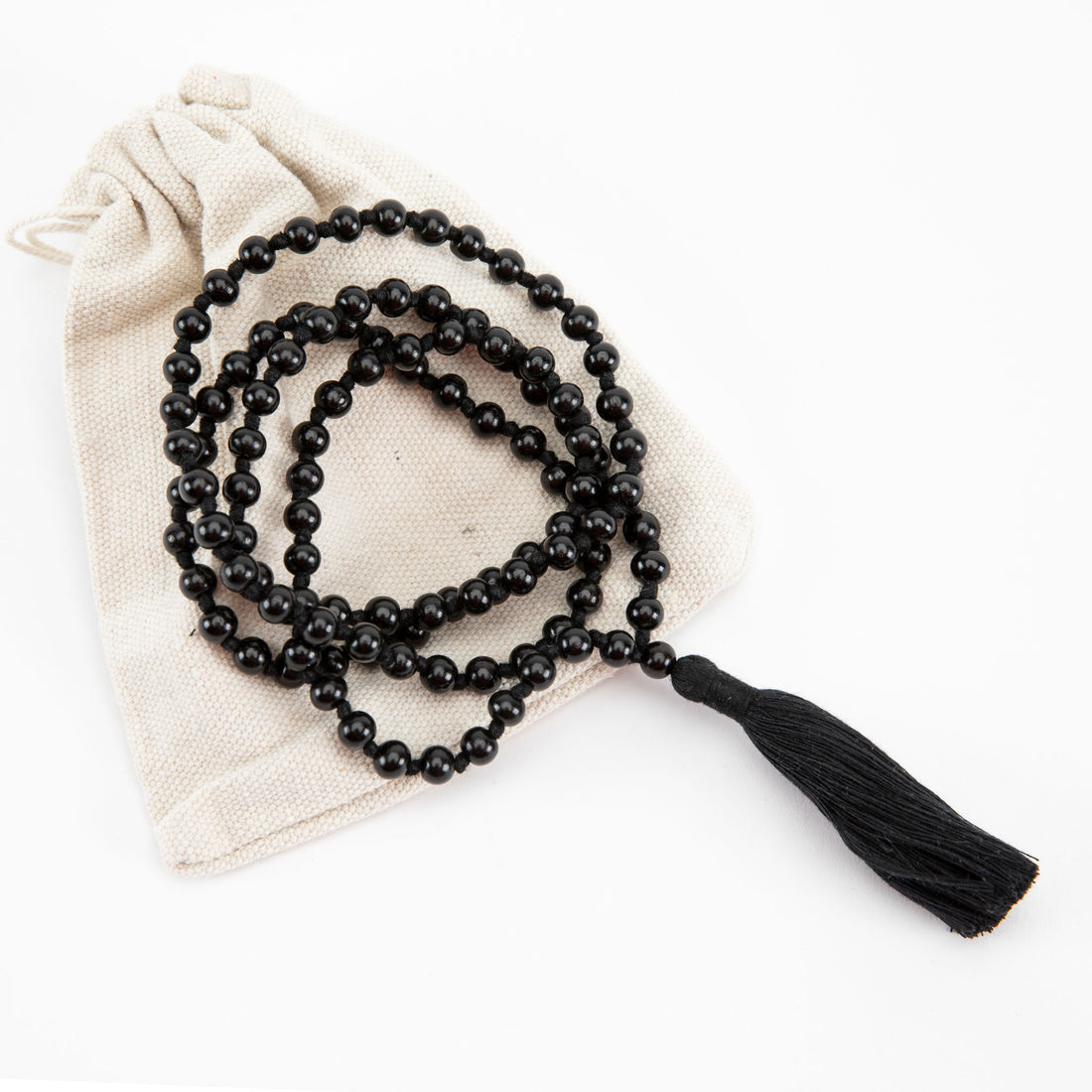 Handmade Prayer Beads: Ebony Wood Mala