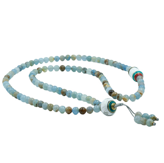 Beaded mala with on a white background