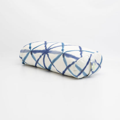 Blue Watercolor Geometric Bolster - COVER ONLY