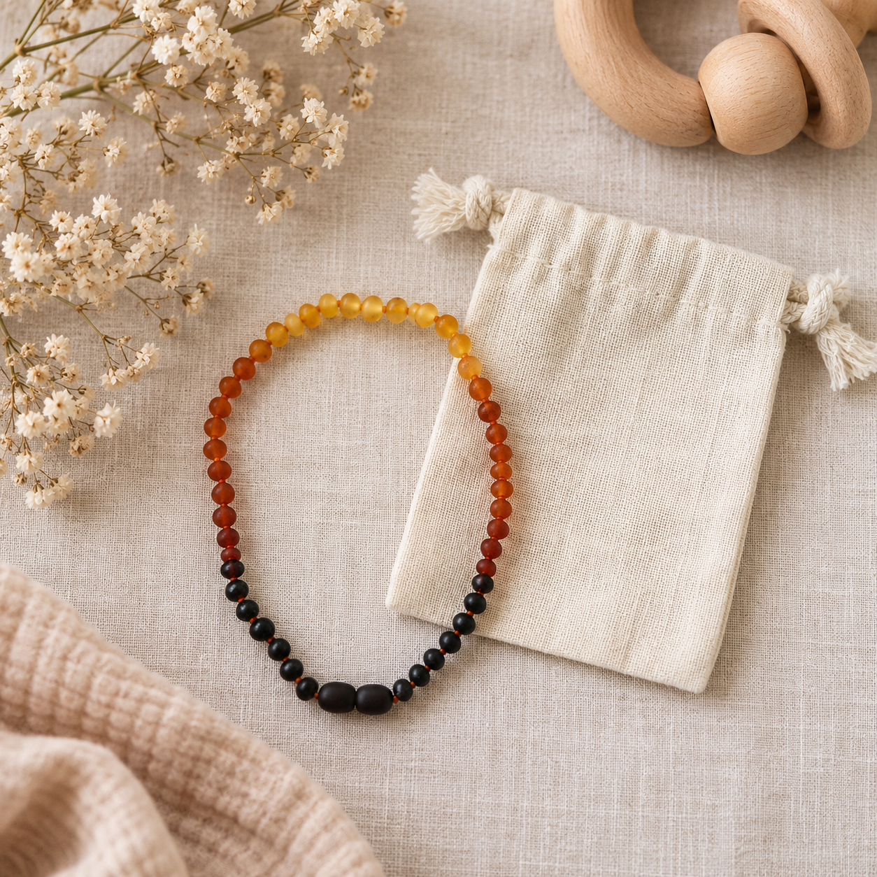 Raw Ombré Baltic Amber Necklace
