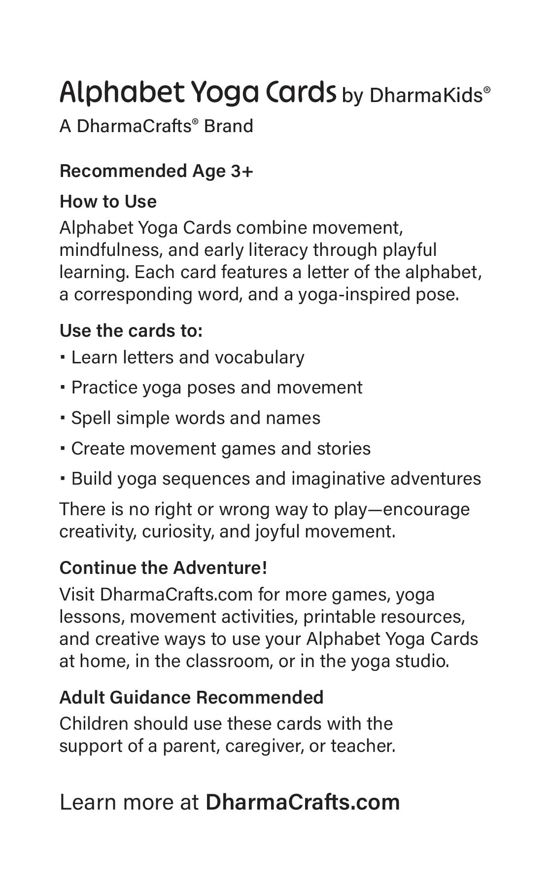 Yoga Alphabet Cards for Kids