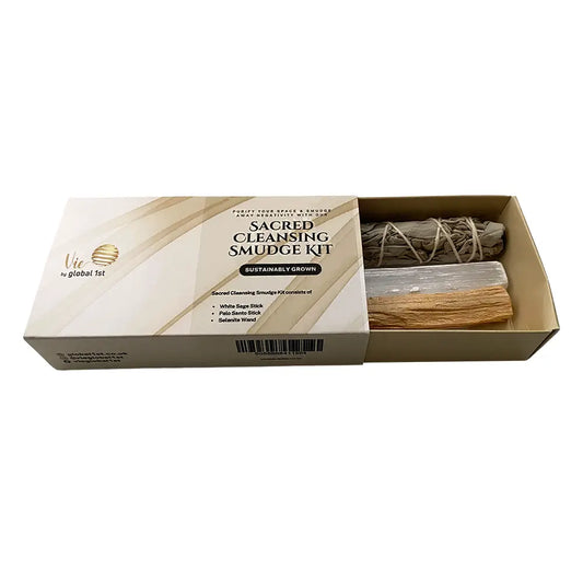 Sacred Cleansing Smudge Kit in a cardboard box on a white background