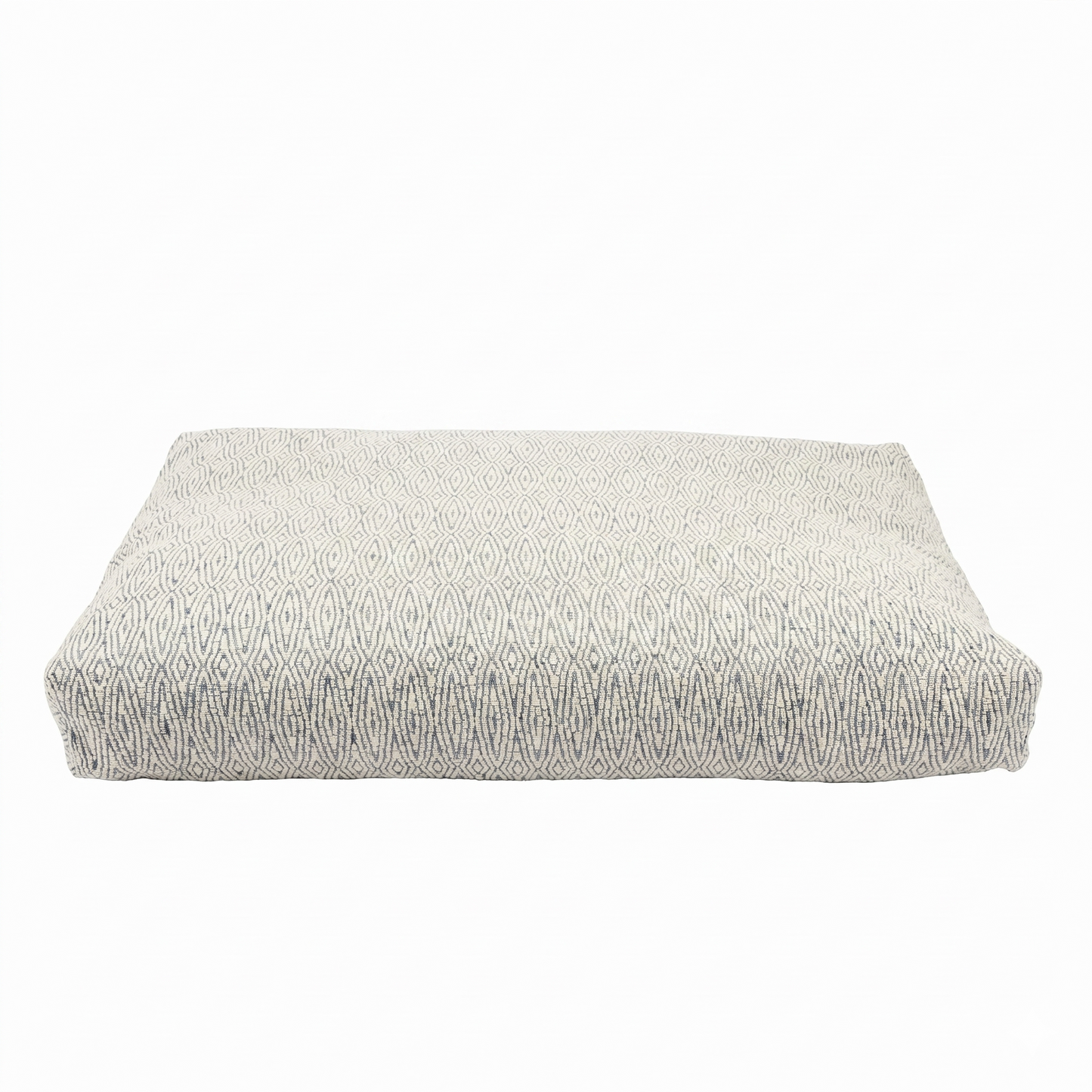 Rectangular cushion with a textured pattern on a white background