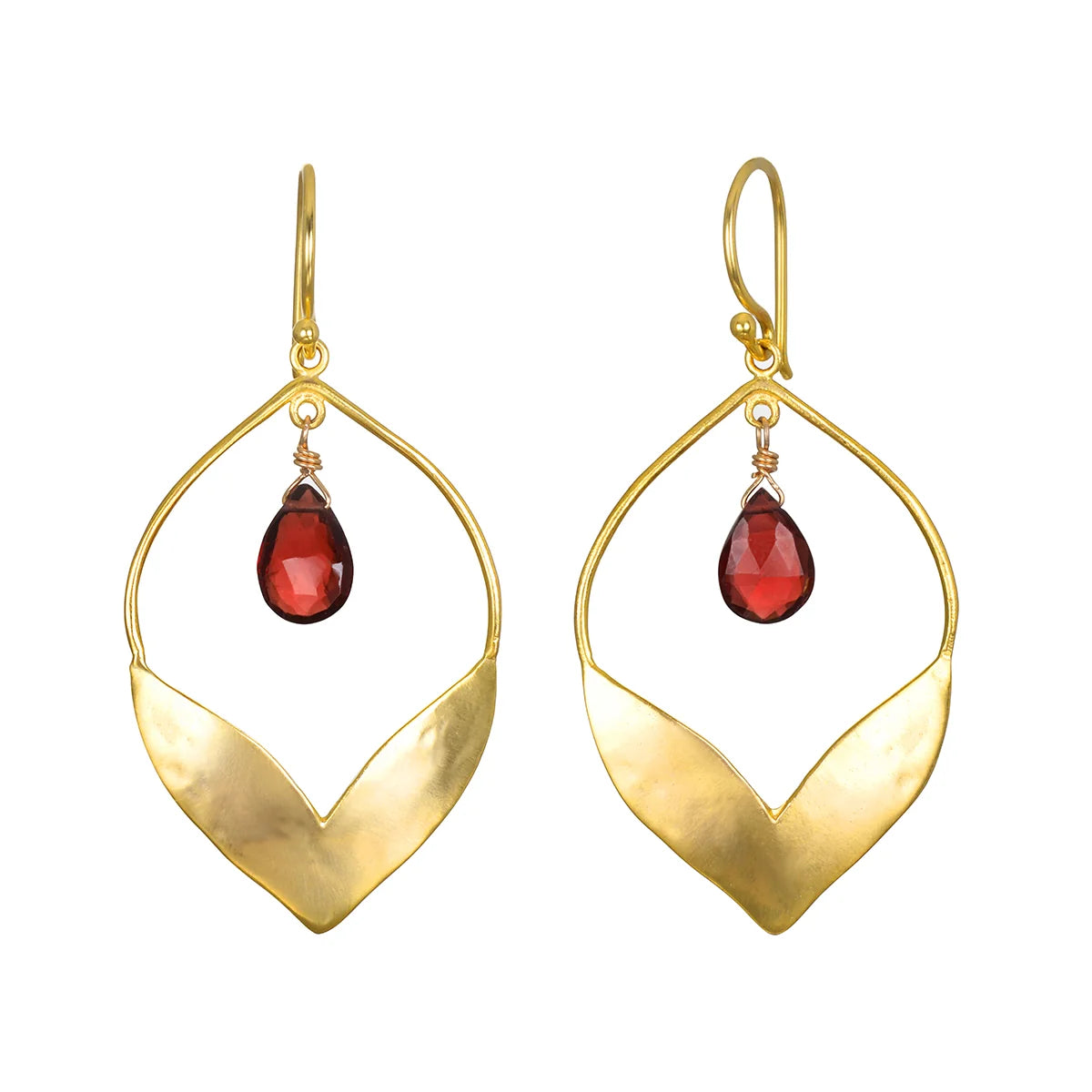 Garnet Topaz Lotus Earrings