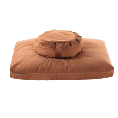 Velvet Zafu Zabuton Set, Copper