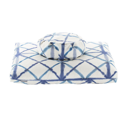 Watercolor Geometric Zafu Zabuton Set, Blue