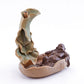 Backflow Incense Burner: Laughing Buddha and Lotus Flower