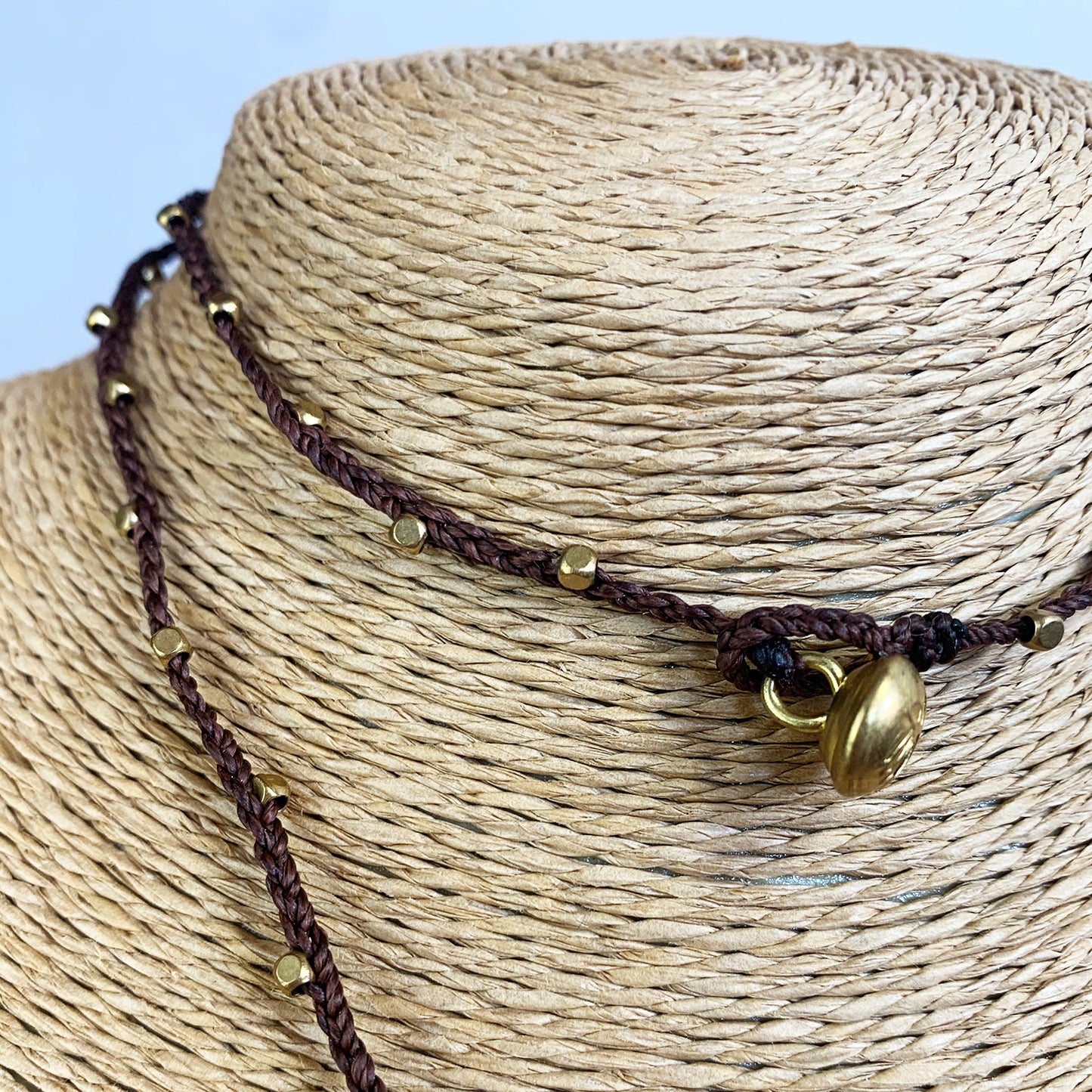 Brass Om Pendant Necklace