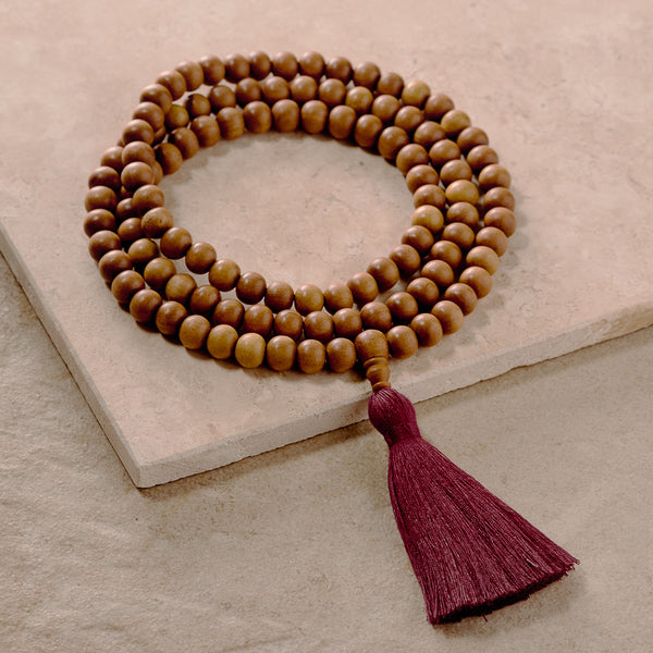 Sandalwood Mala (108 Beads on Cotton Thread)