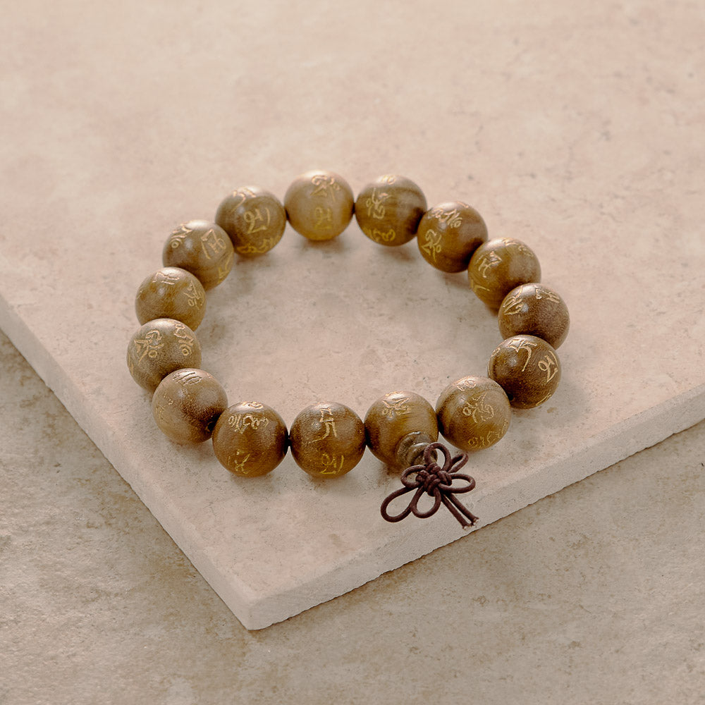 Om Mani Compassion Stretchy Mala, 15mm beads