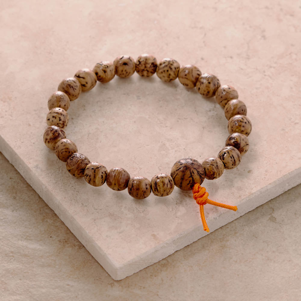 Bodhgaya Bodhi Seed Mala, stretchy wrist bracelet