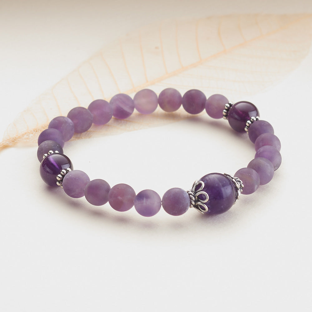 Matte Amethyst Stretchy Mala