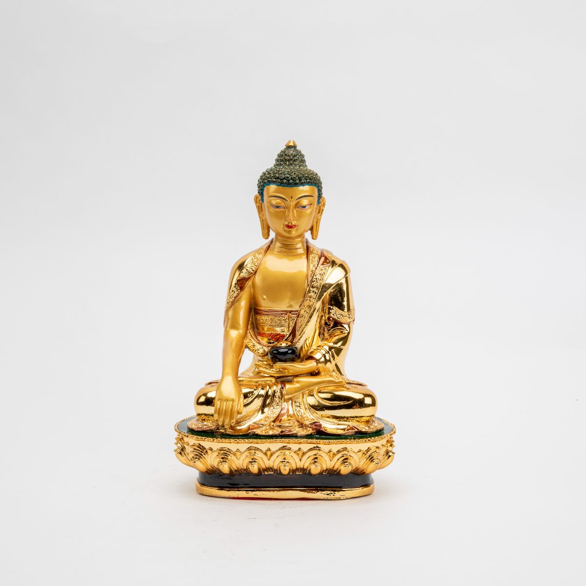 Golden Resin Shakyamuni Buddha Statue - 12"