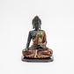 Black Polyresin Buddha Statue with Red Embellished Robe - 9.75"