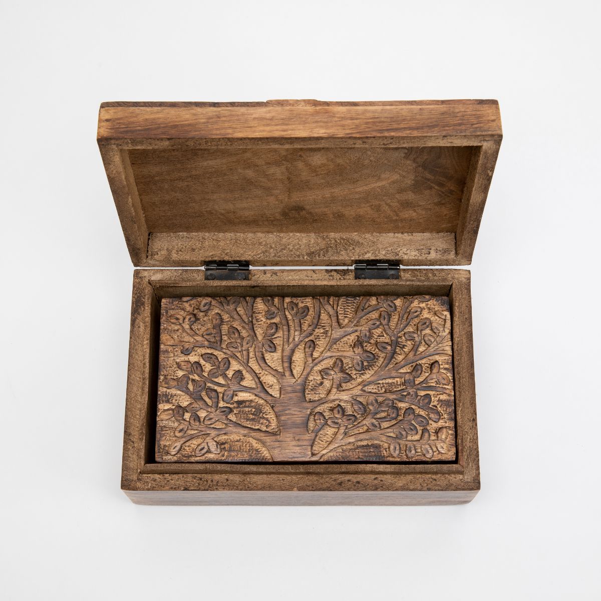 Set of 3 Keepsake Boxes with Tree of Life Carvings