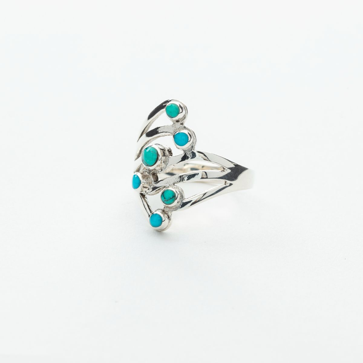 Turquoise Multi-Stone Statement Ring in Silver