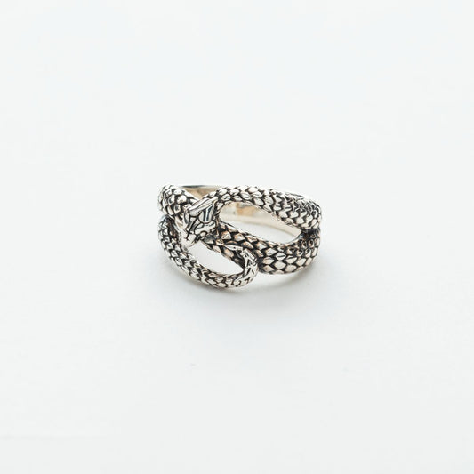 Coiled Snake Ring in Silver
