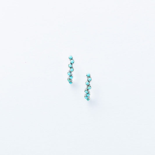 Turquoise Strand Stud Earrings in Sterling Silver
