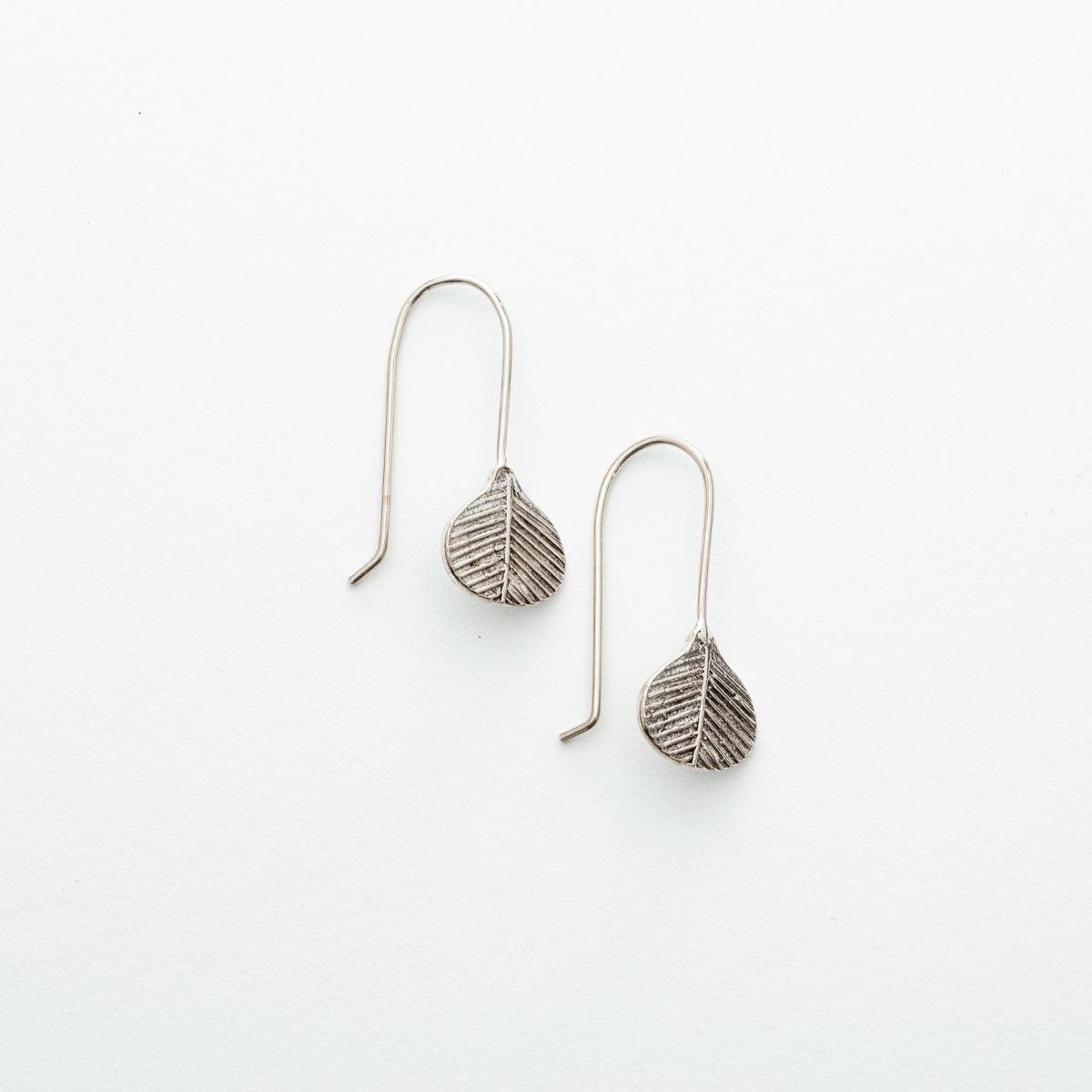 Bodhi Leaf Drop Earrings in Sterling Silver