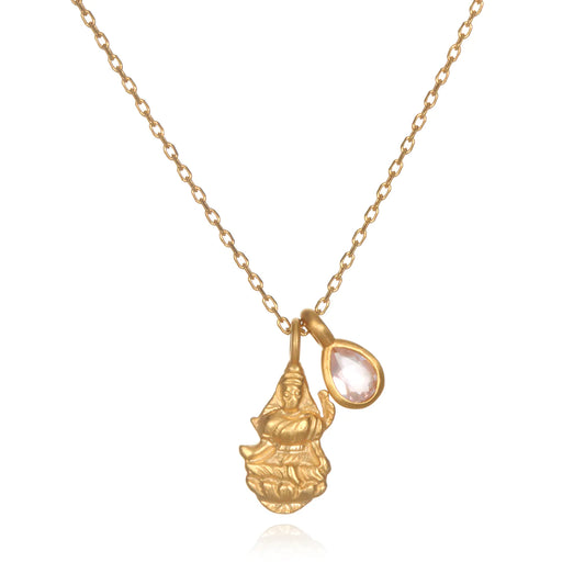 Lakshmi: Goddess of Prosperity Gold Pendant Necklace