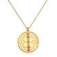 Chakra & Lotus Gold Coin Pendant Necklace