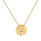 Evil Eye Topaz Celestial Gold Coin Pendant Necklace