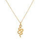 Serpent White Topaz Gold Pendant Necklace