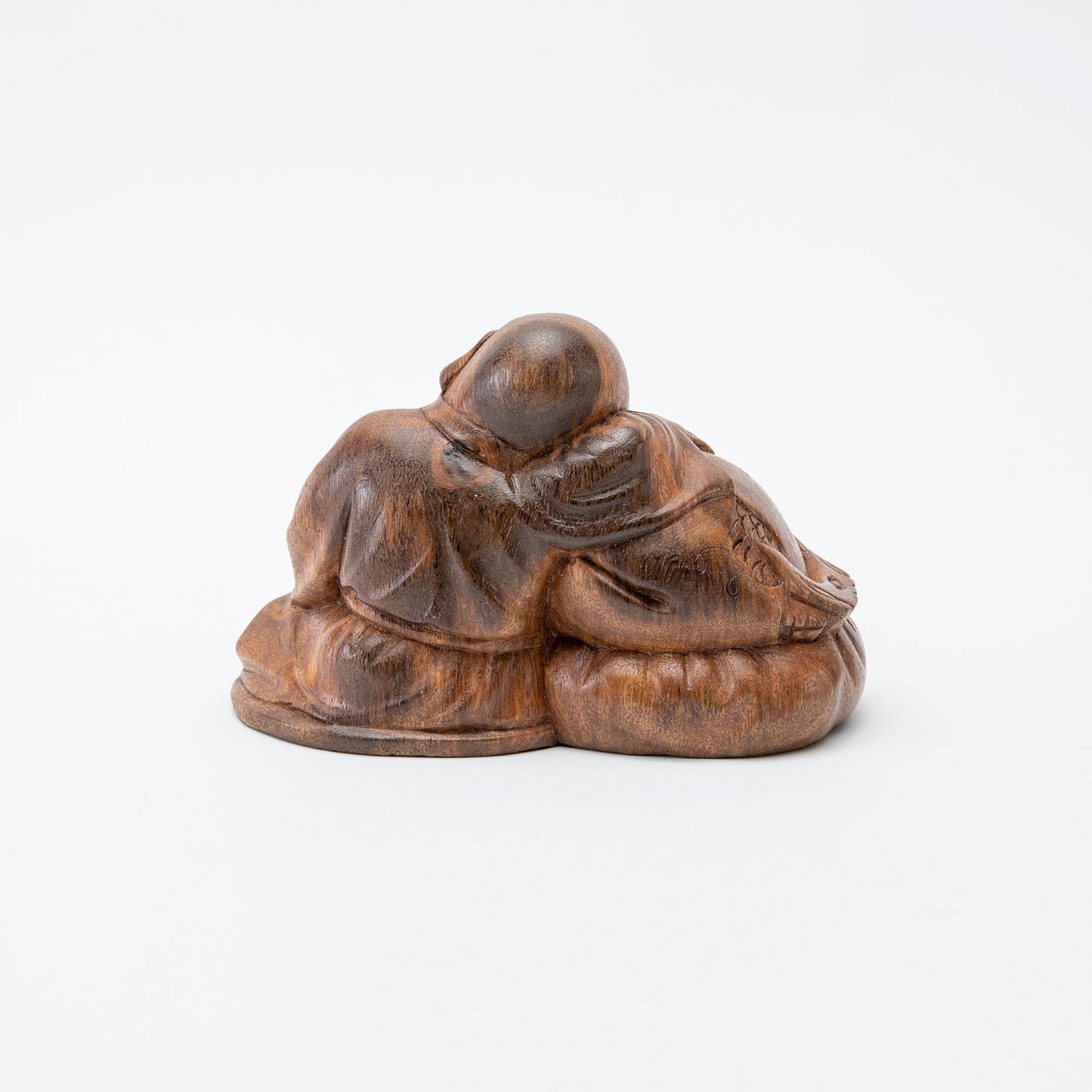 Wooden At Ease Monk Statue