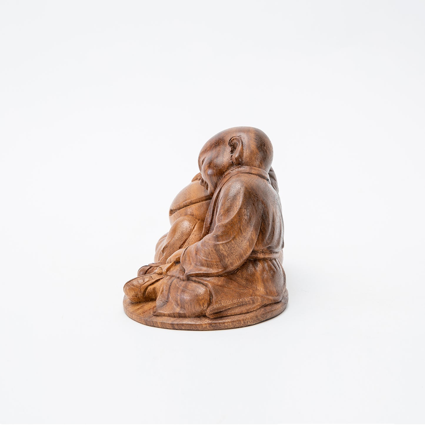 Wooden At Ease Monk Statue