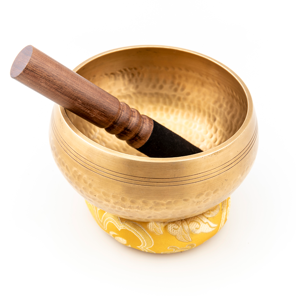 Golden Hammered Singing Bowl, 6"