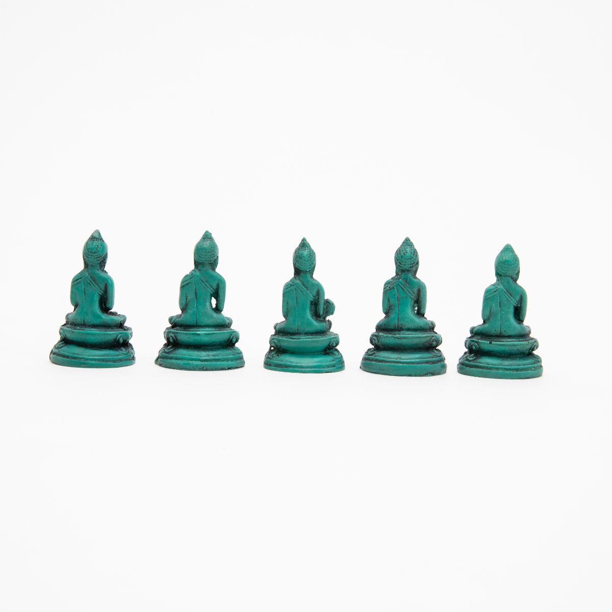 Mini Turquoise Buddha Statues - Set of 5