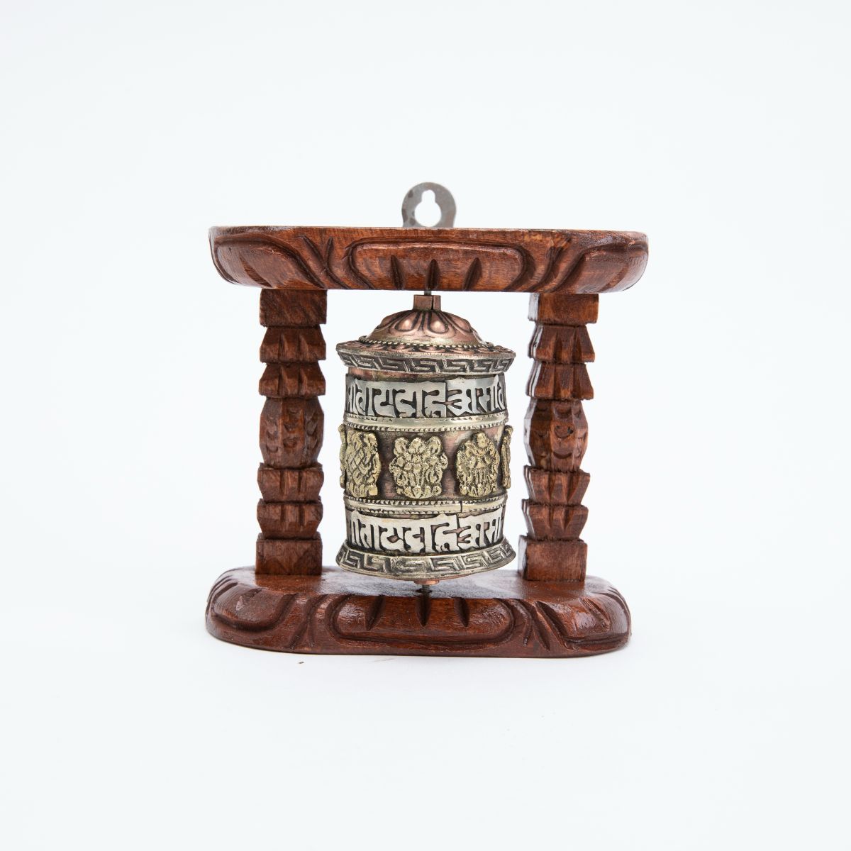 Small Wood Framed Prayer Wheel