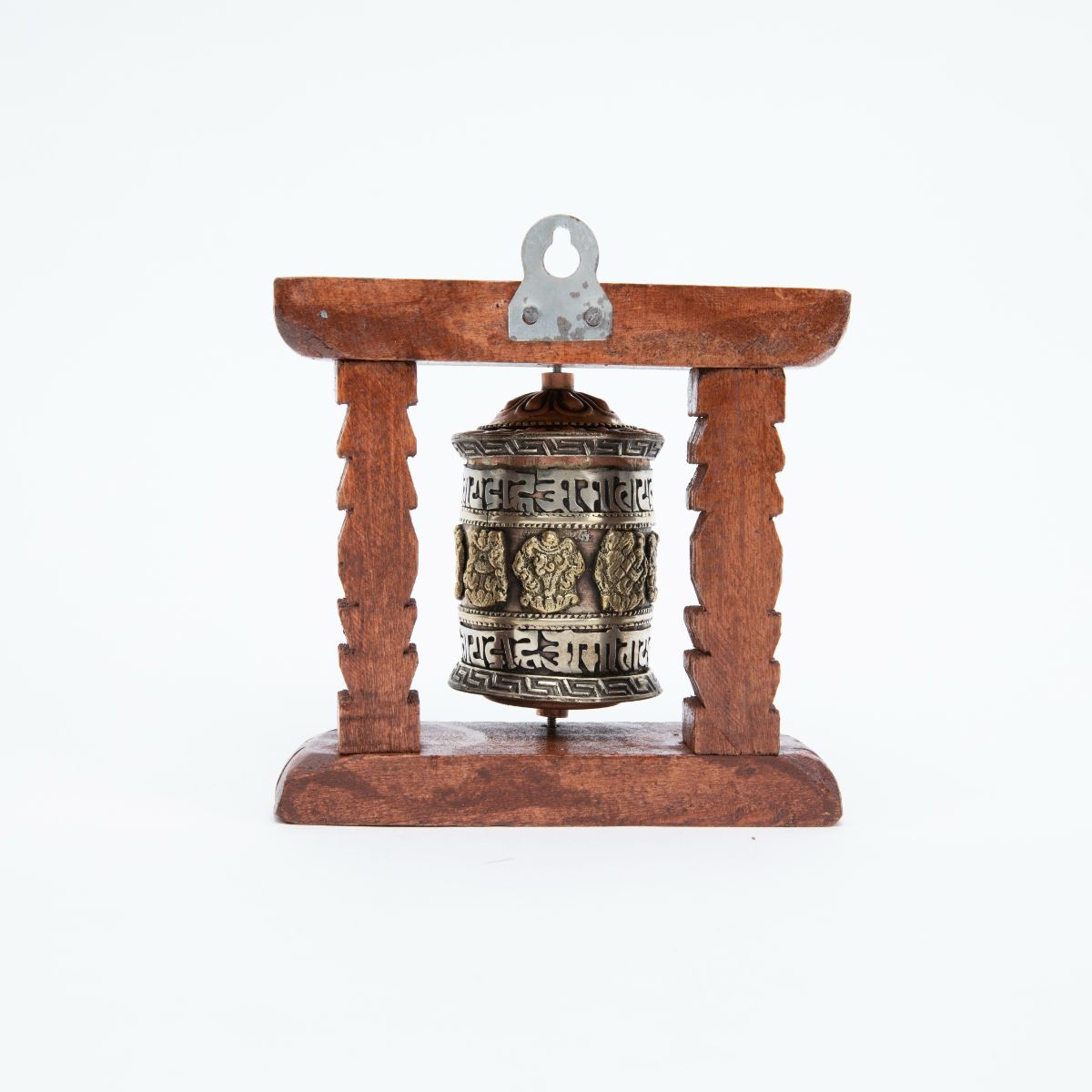 Small Wood Framed Prayer Wheel