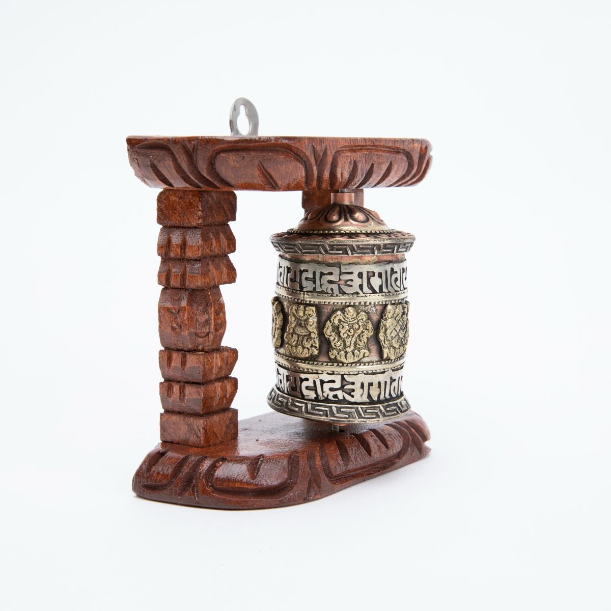 Small Wood Framed Prayer Wheel