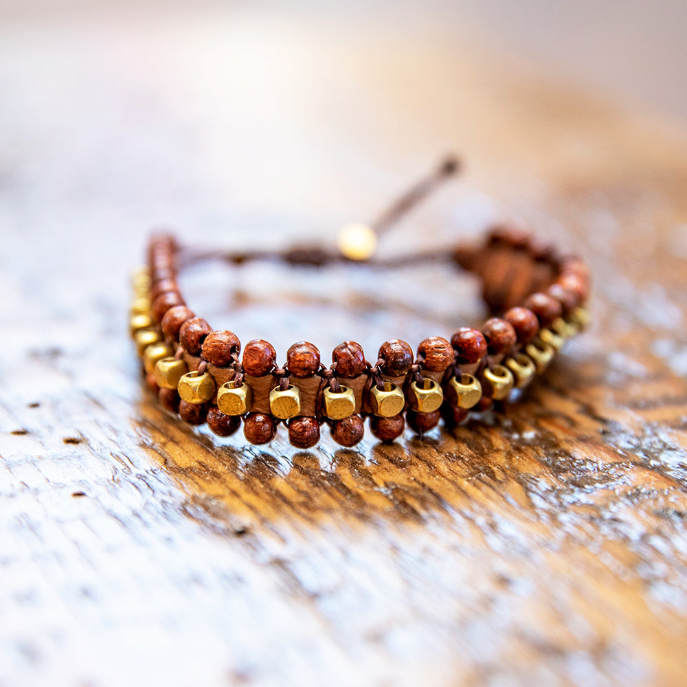 Wooden and Brass Bracelet