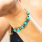Turquoise and Brass Beaded Bracelet