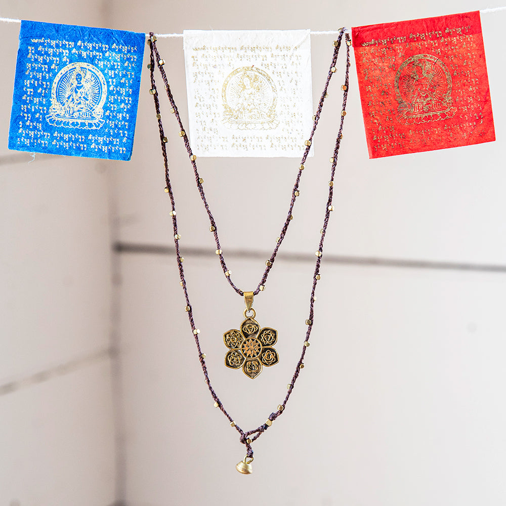 Brass Chakra Pendant Necklace
