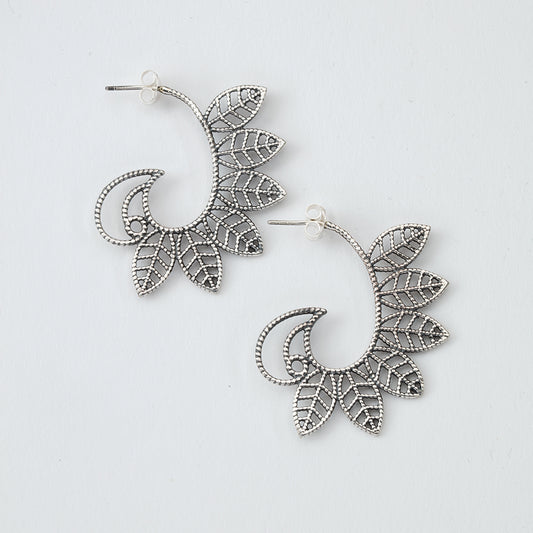 Sterling Silver Bodhi Leaf Earrings