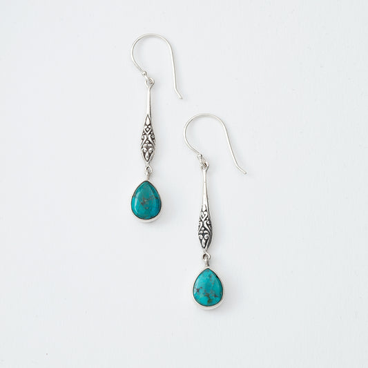 Turquoise Tribal Drop Earrings