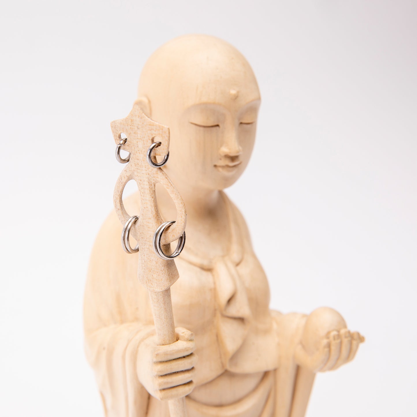 Wooden Jizo Woman Statue