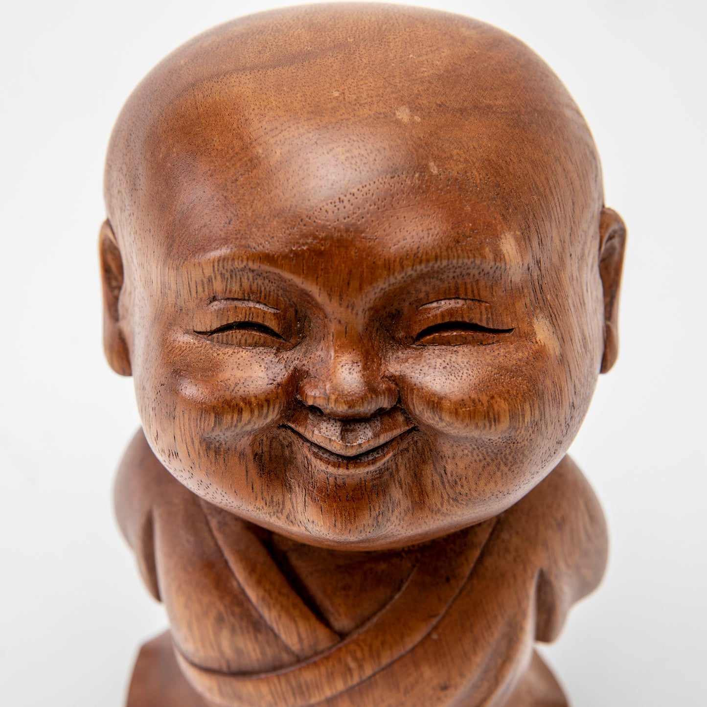 Wooden Happy Monk Statue