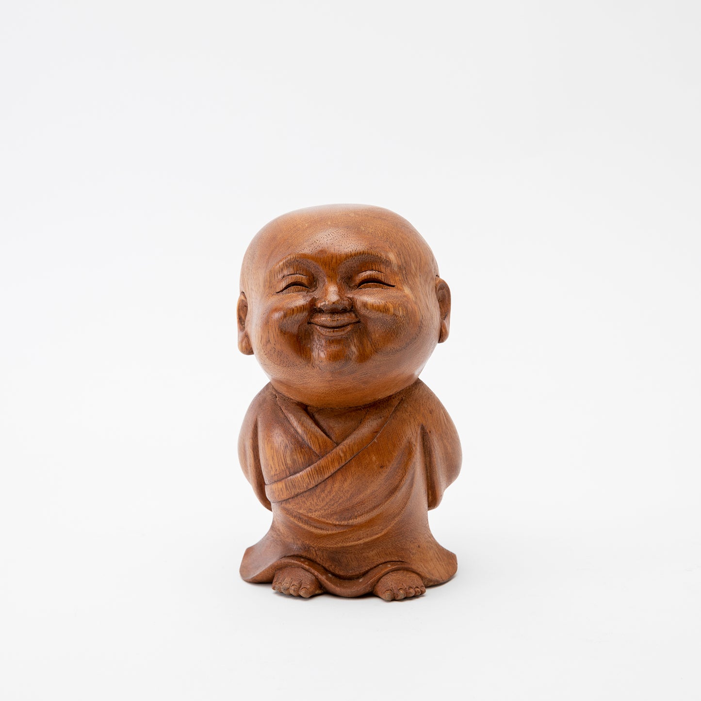 Wooden Happy Monk Statue